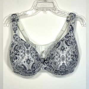 Cacique Black and White Paisley Bra